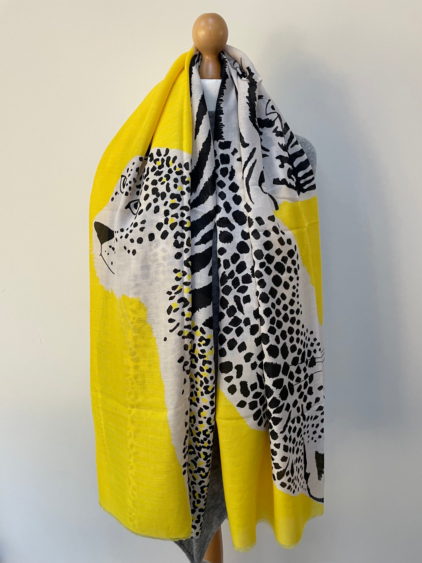 Winter Yellow Tiger and Leopards Scarf