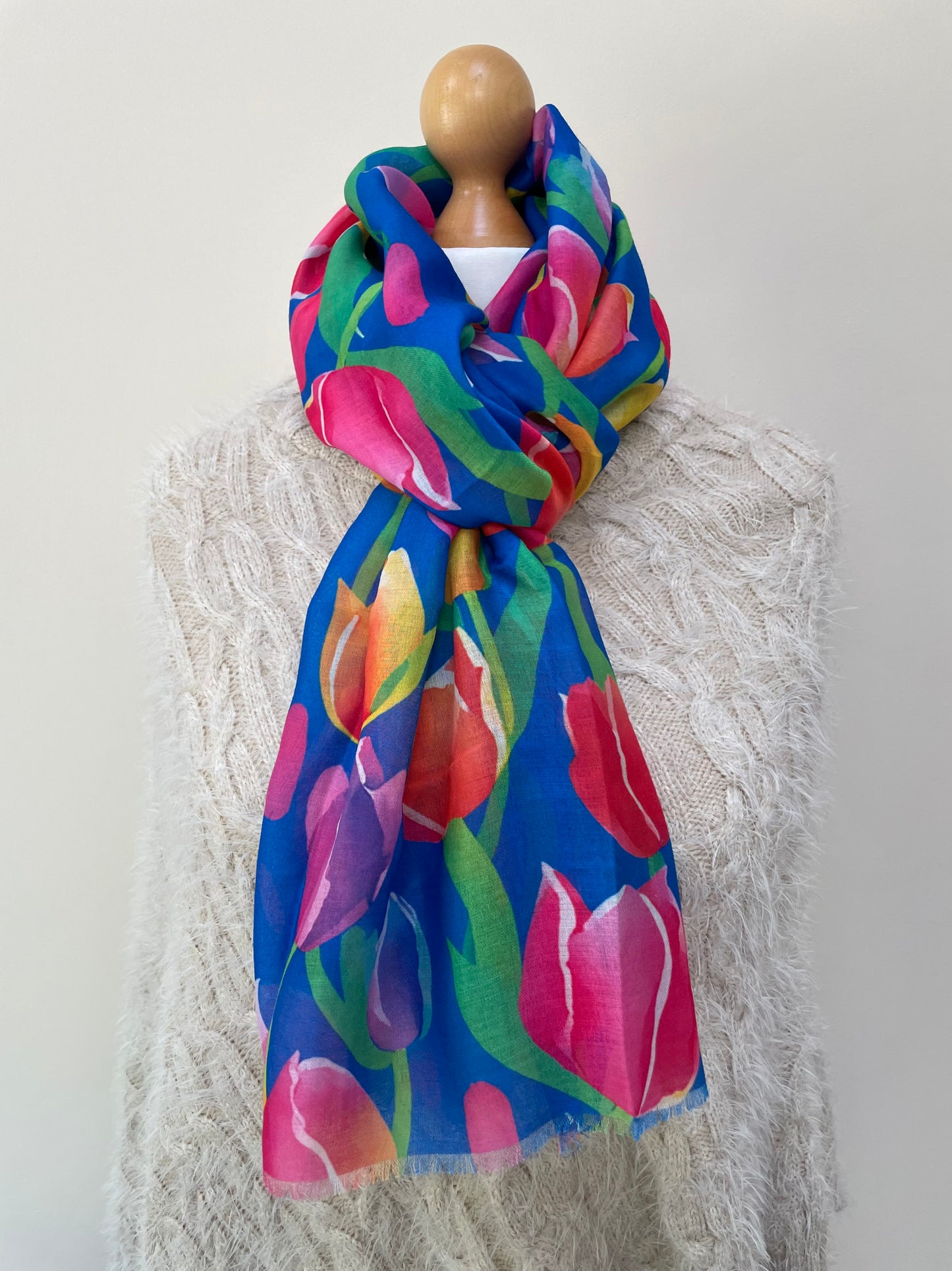 Spring Rainbow Tulip Scarf
