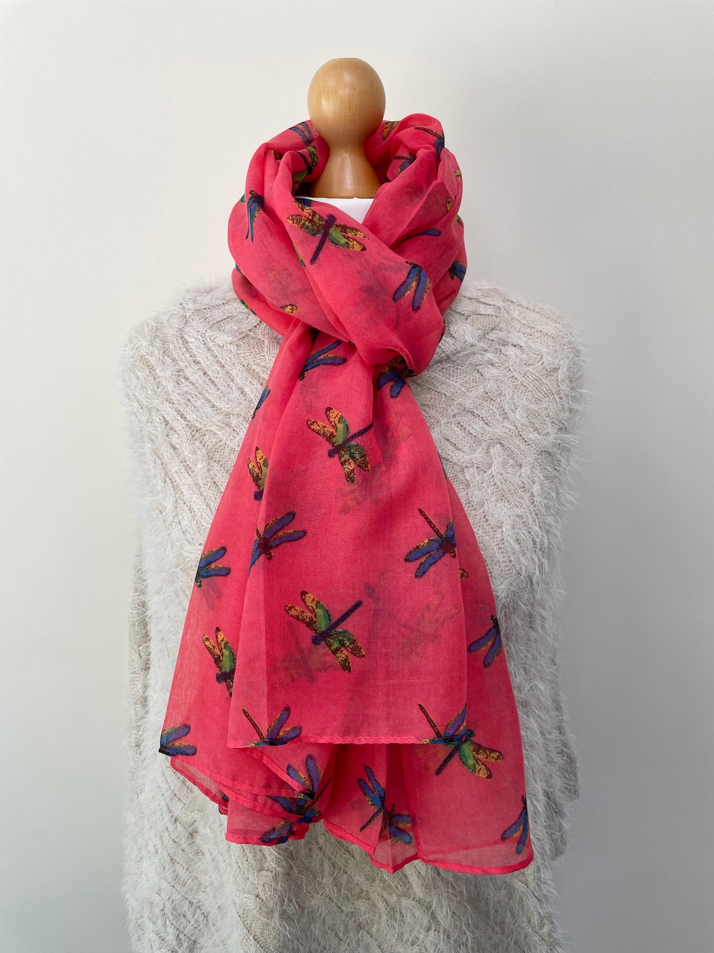 Pink Dragonflies Scarf