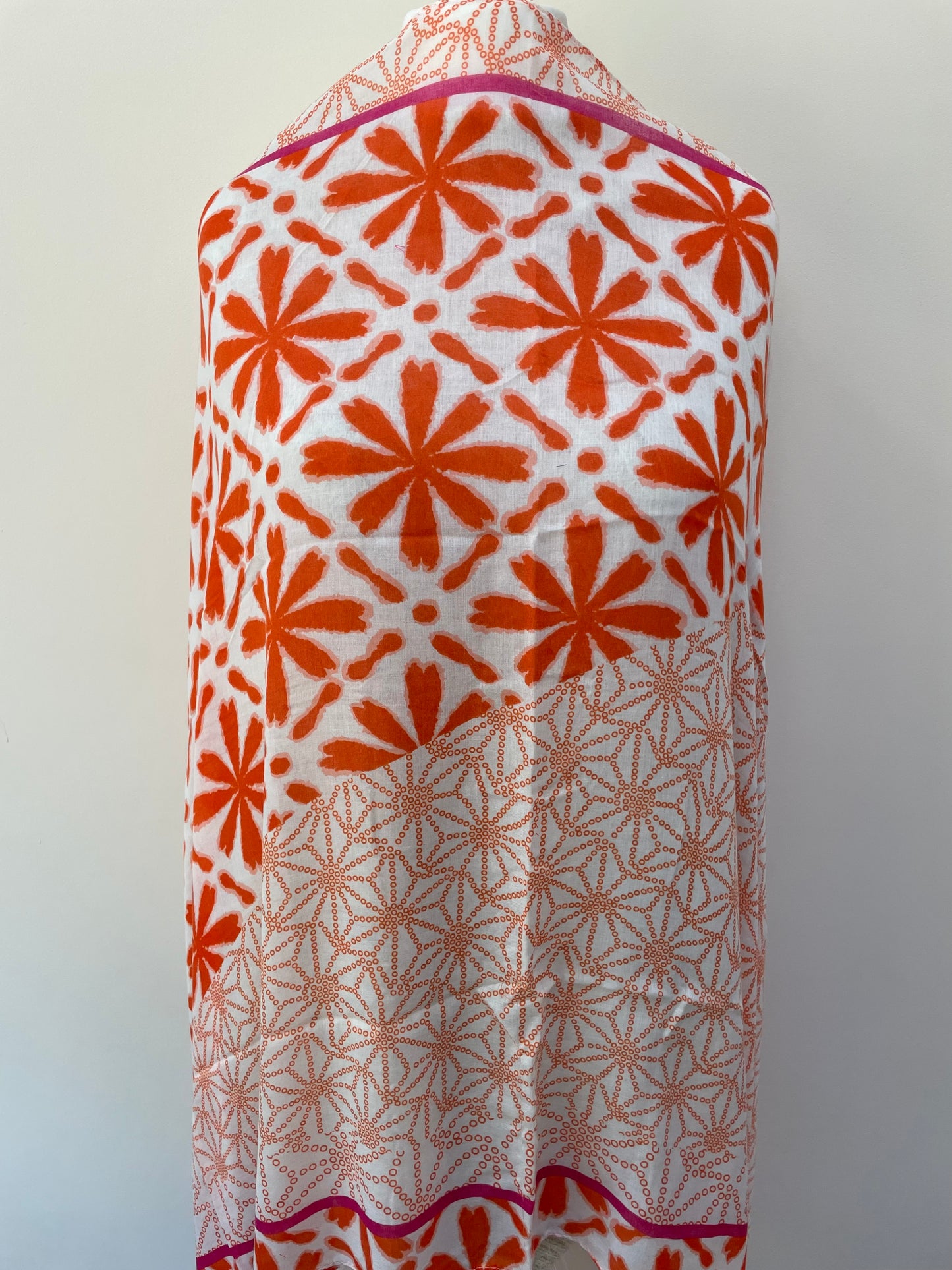 Orange and Pink Tassel Scarf
