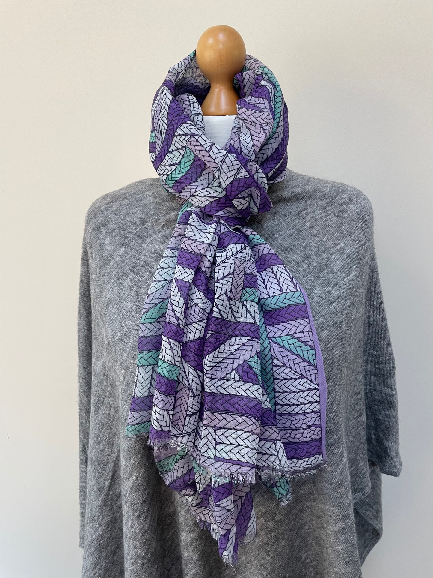 Summer Purple and Green Rope Scarf