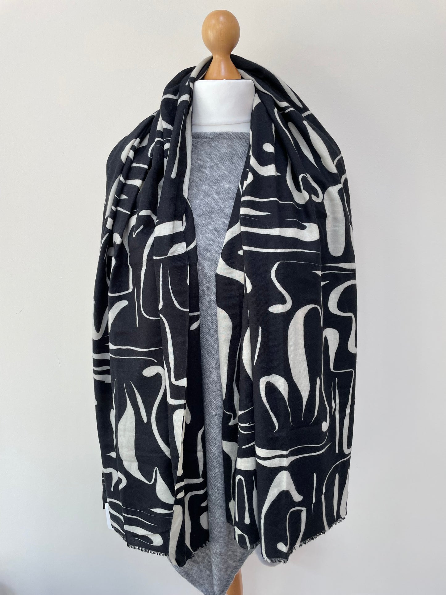 Winter Black Super Soft Scarf