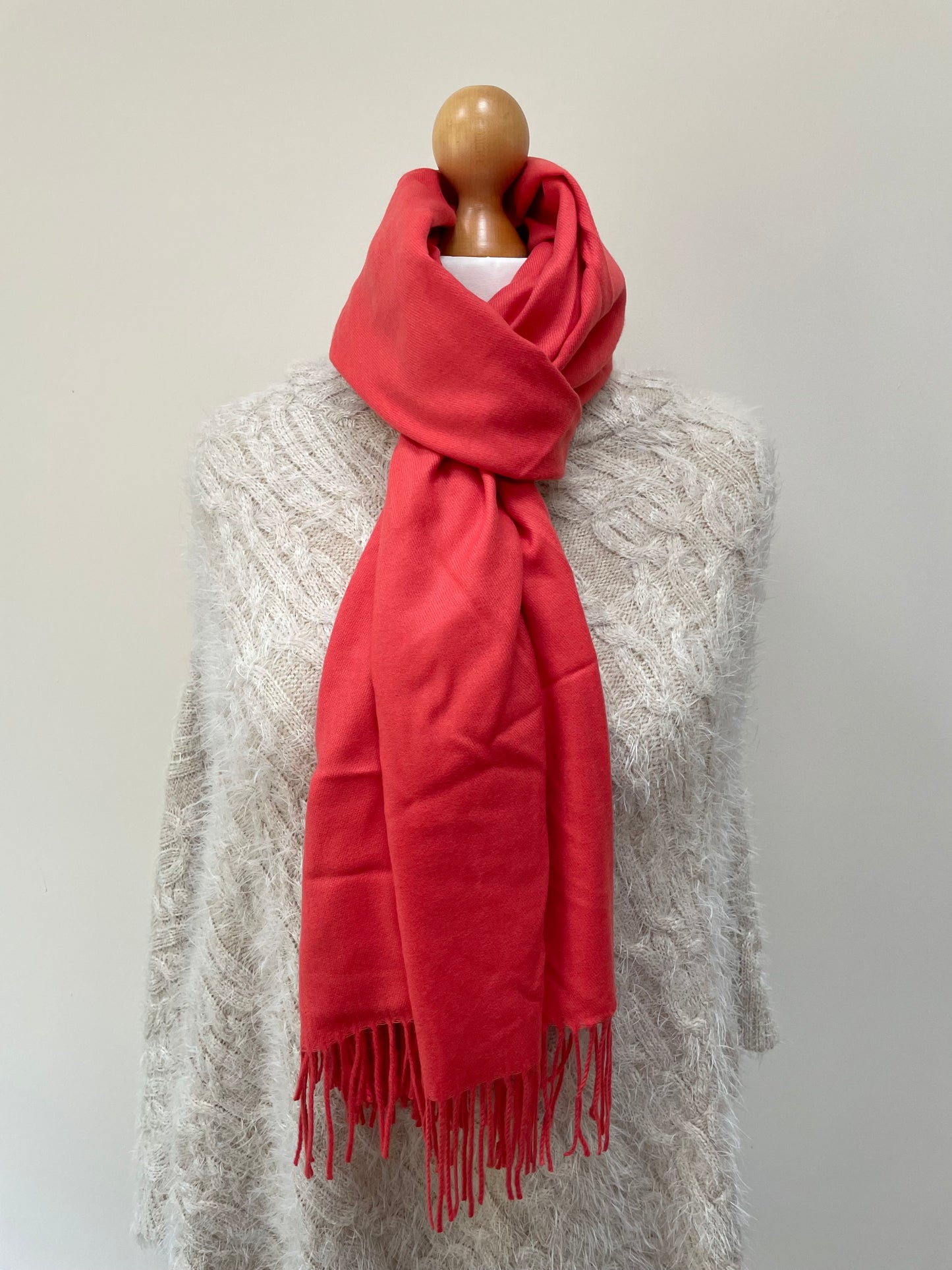 Spring and Autumn Coral Pashmina