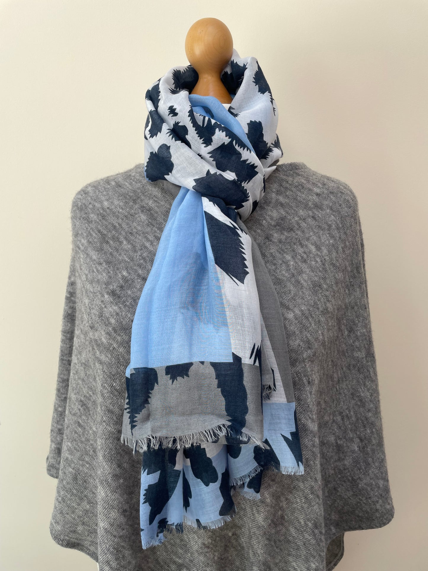Summer Blue Leopard Scarf