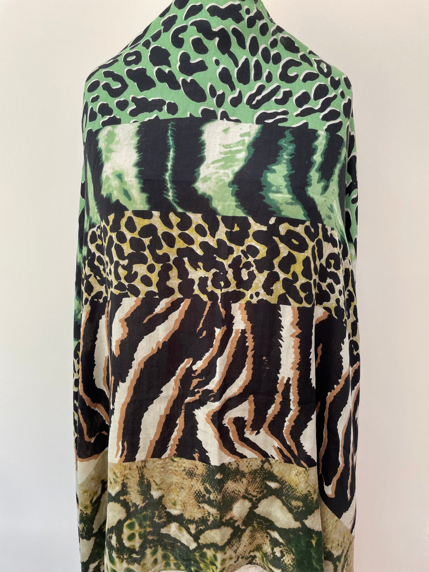 Green Animal Print Scarf