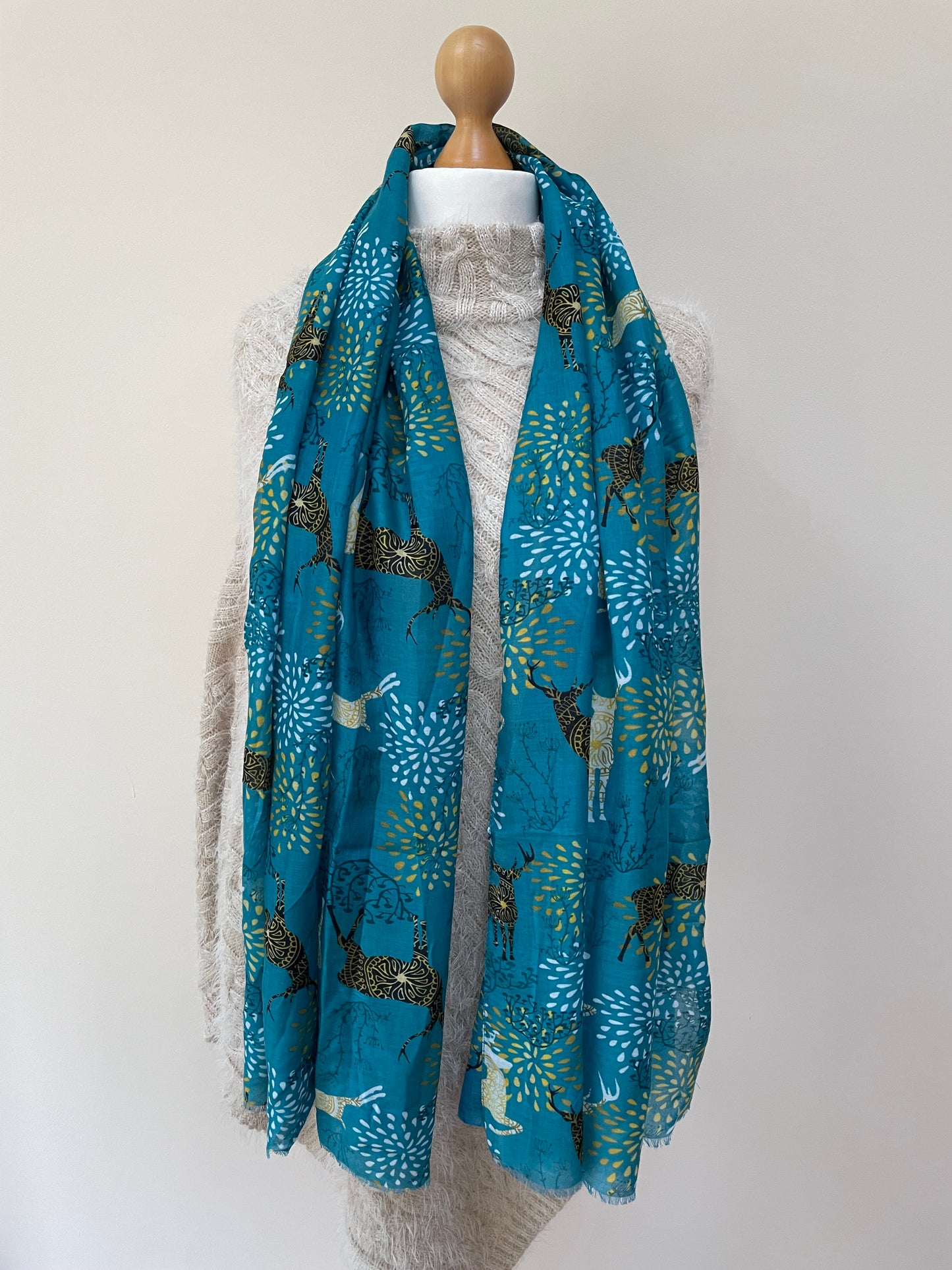 Autumn Deer Print Scarf