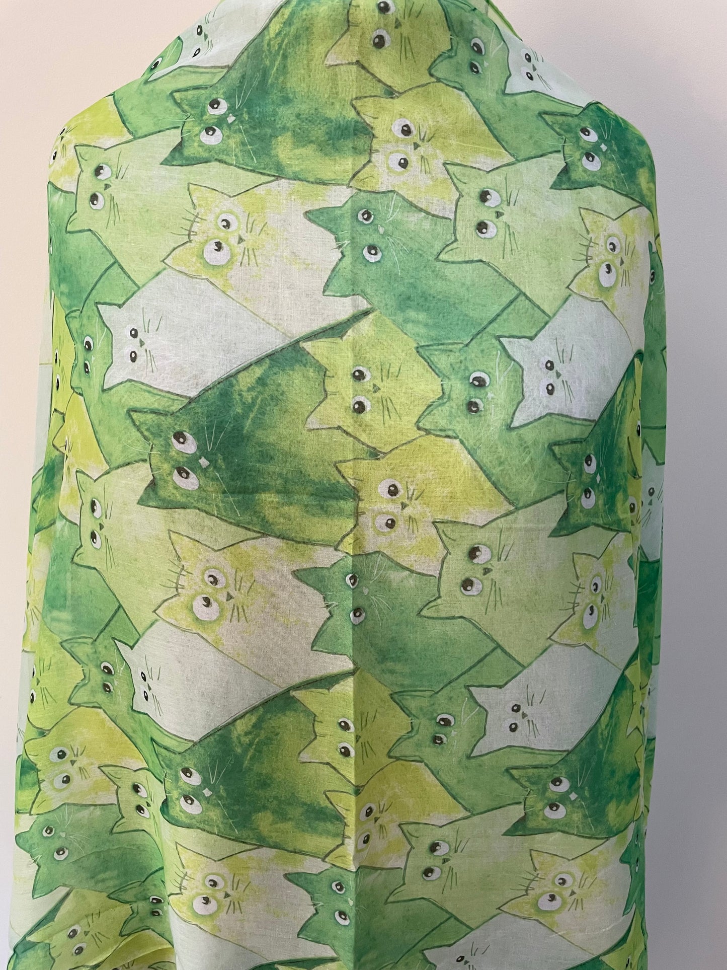Spring Green Cats Scarf