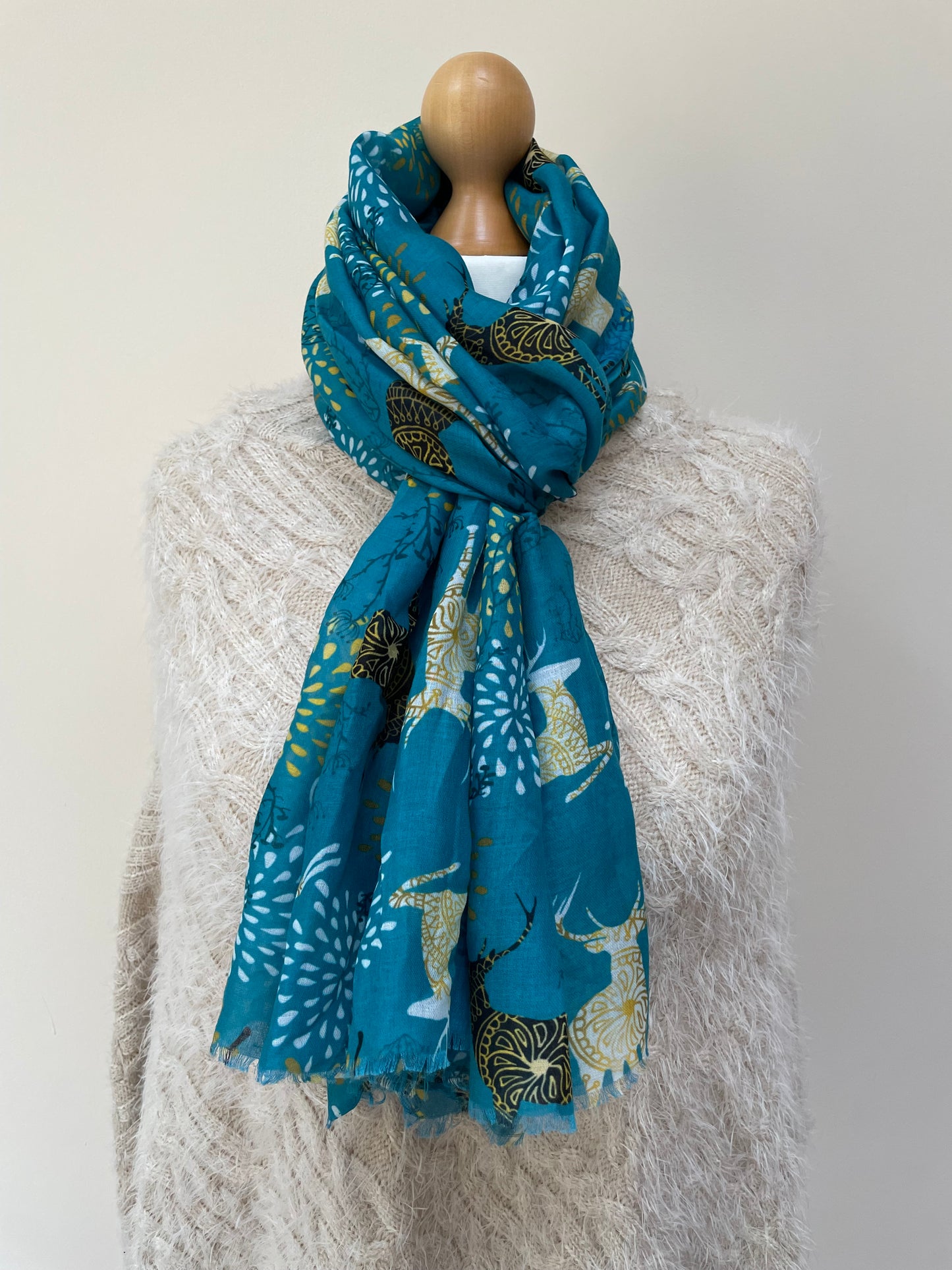 Autumn Deer Print Scarf