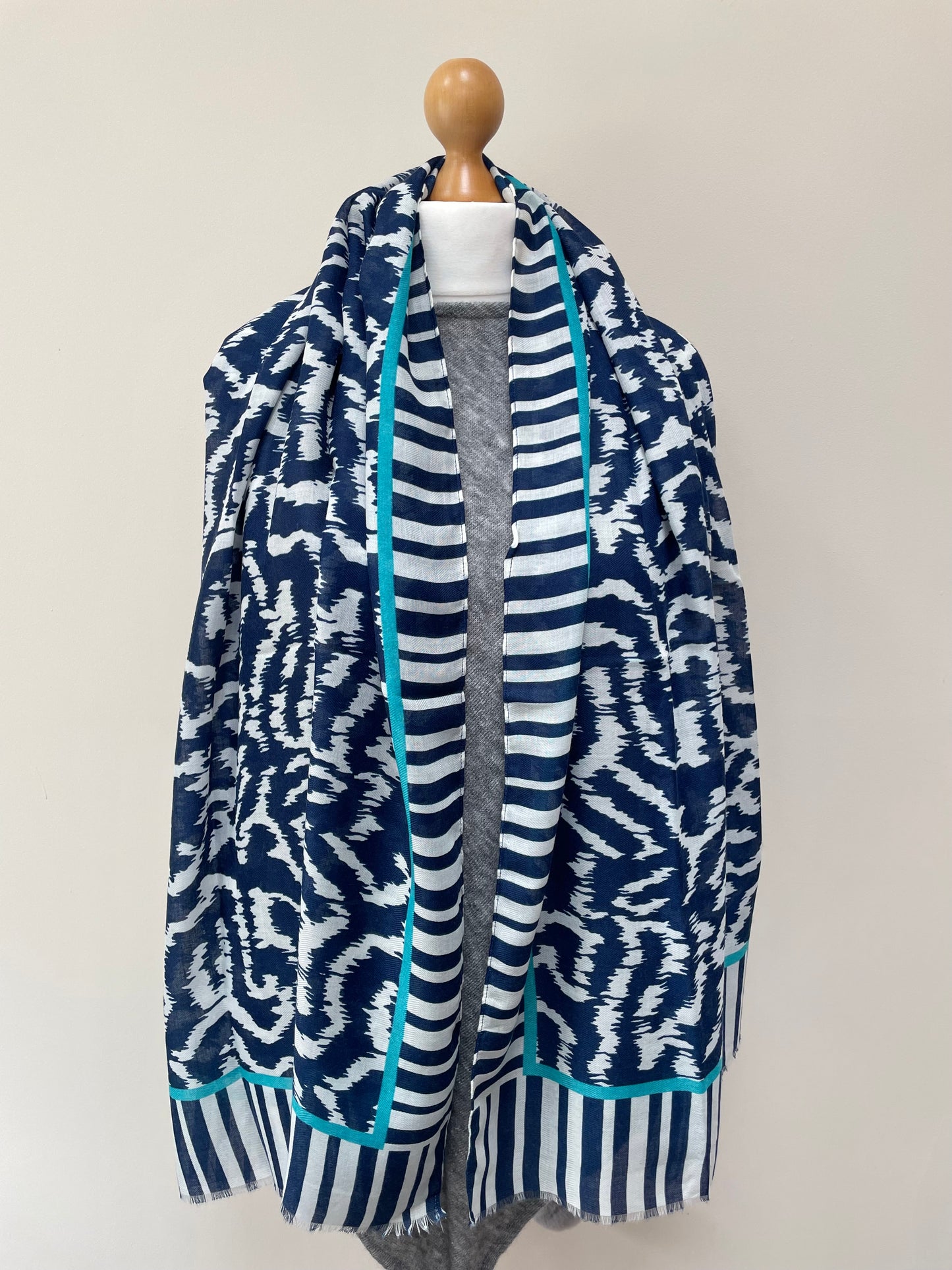 Navy Pattern Scarf