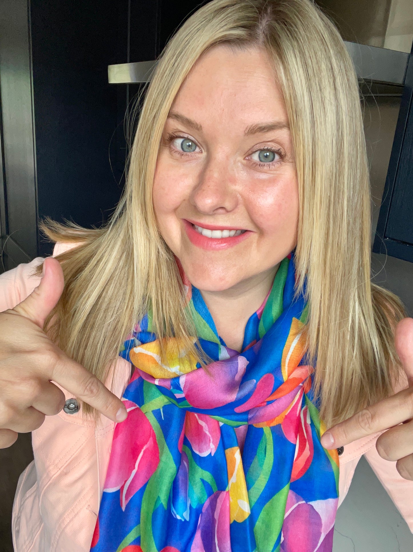 Spring Rainbow Tulip Scarf