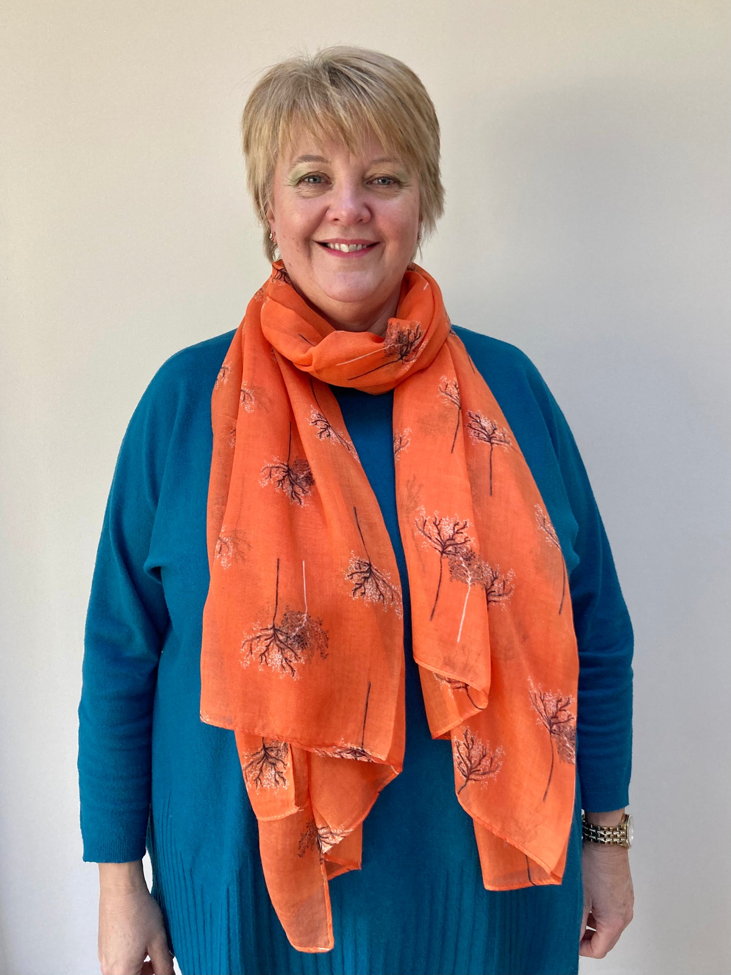 SALE Spring and Autumn Orange Trees Scarf