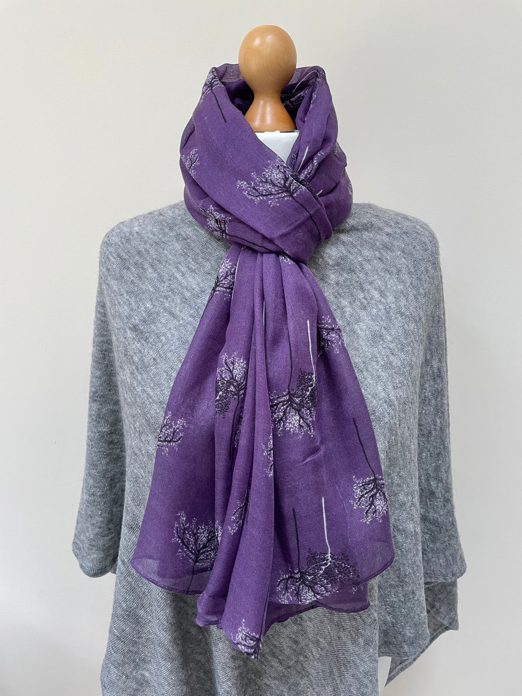 Summer and Winter Purple Trees Scarf