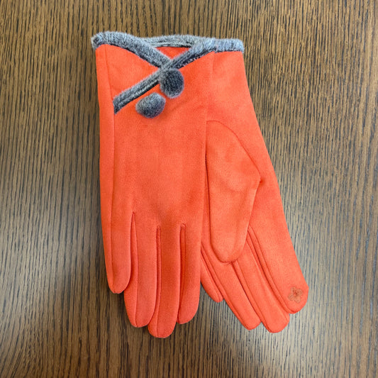 Spring and Autumn Orange and Grey Gloves