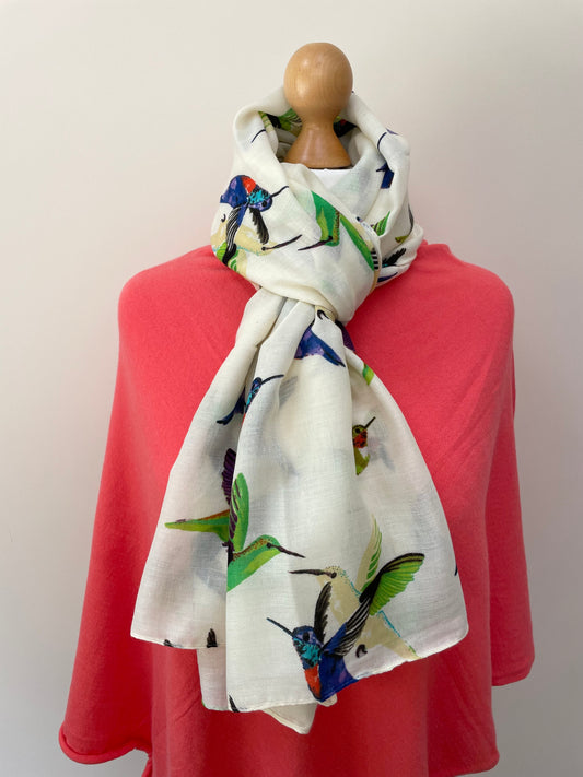 Spring Banana Hummingbird Scarf