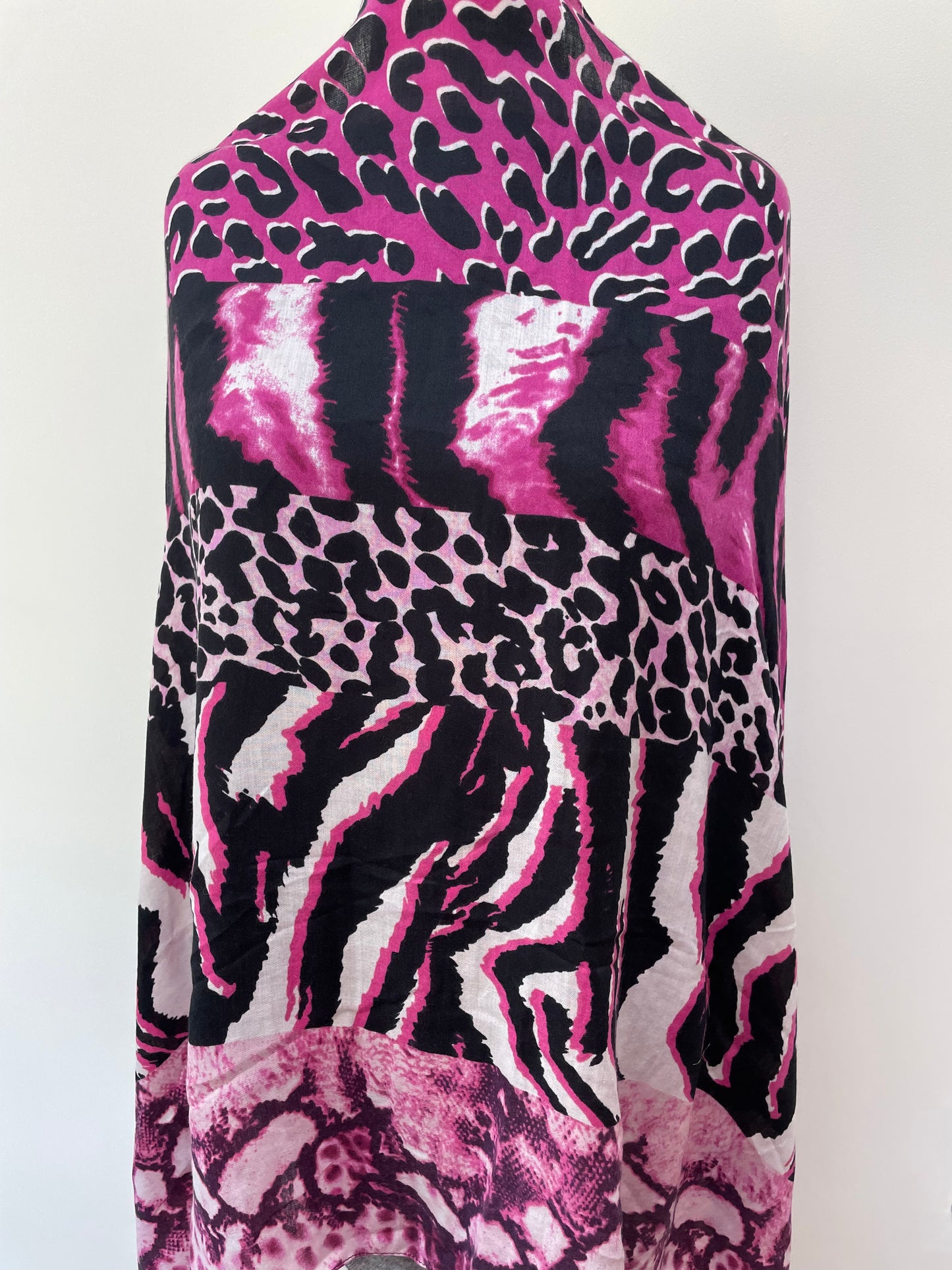 Winter Pink Animal Print Scarf