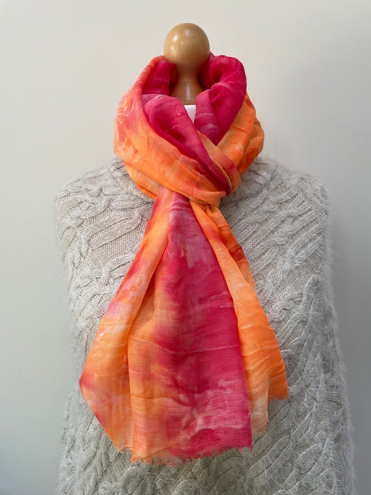 Orange Tie Dye Scarf