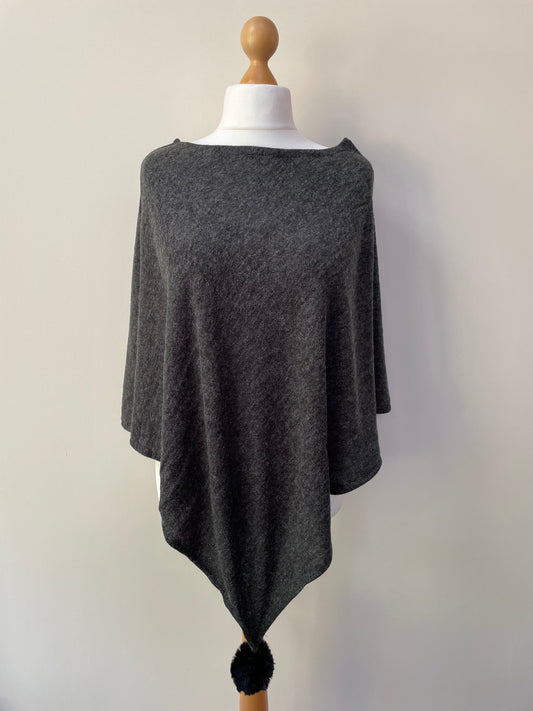 Winter Dark Grey Poncho