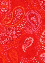 Load image into Gallery viewer, Spring Red Paisley Print Cotton Scarf
