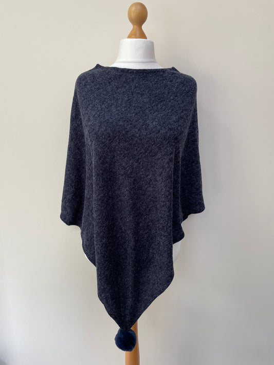 Winter Navy Poncho