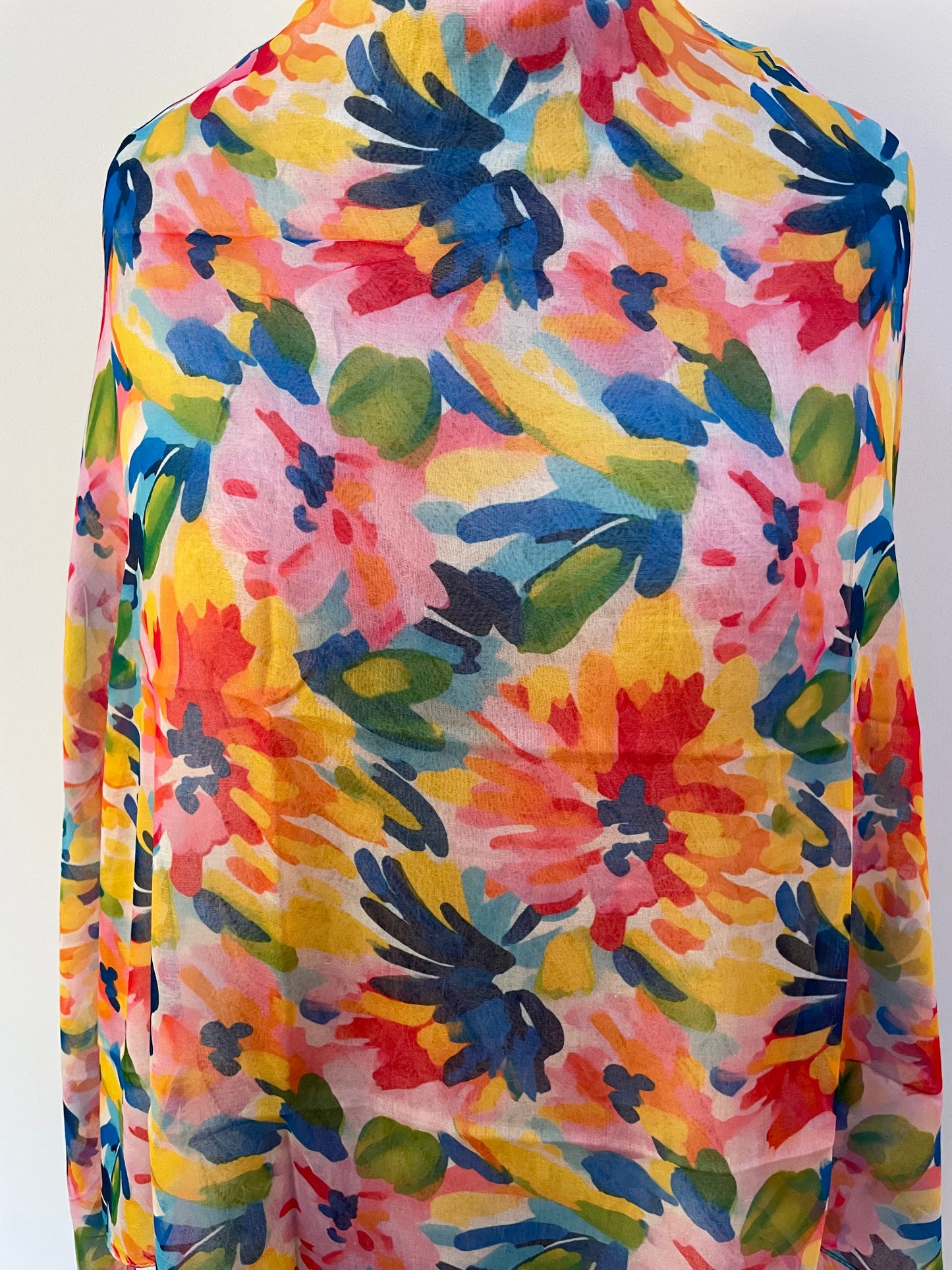 Spring Rainbow Floral Scarf