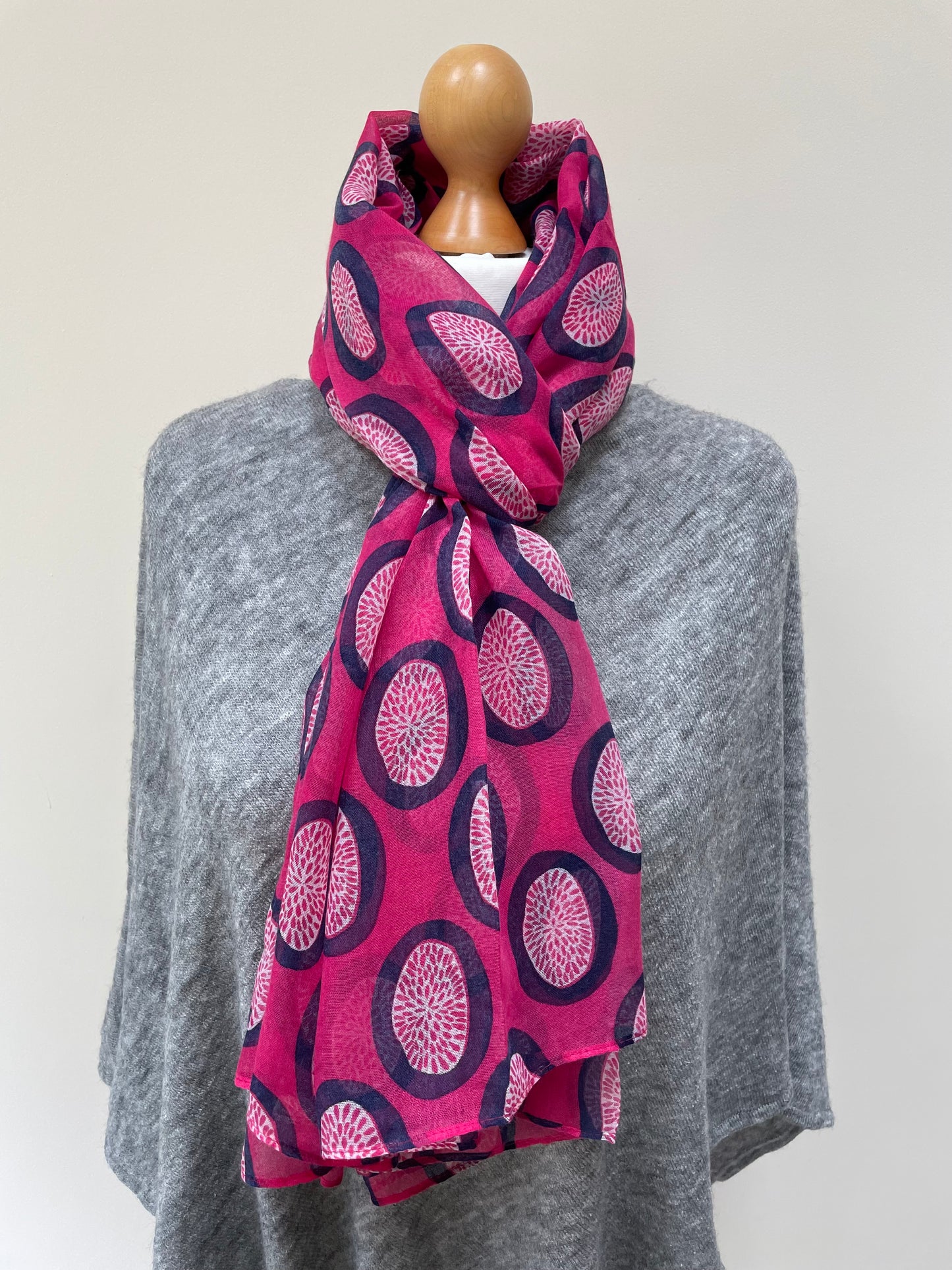 Summer and Winter Pink Retro Bloom Scarf