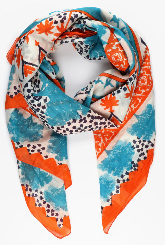 Palm Tree Print Cotton Scarf