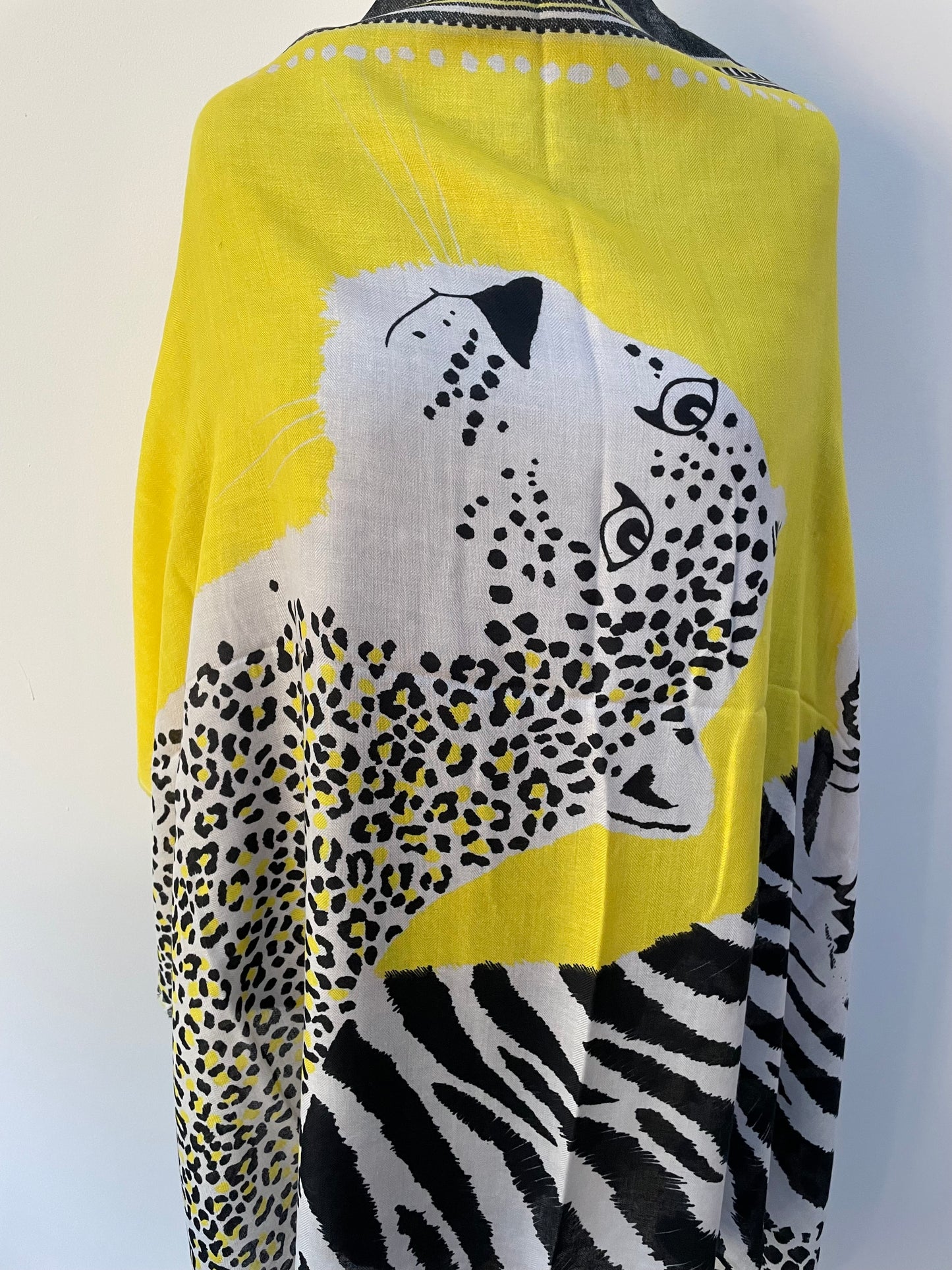 Winter Yellow Tiger and Leopards Scarf