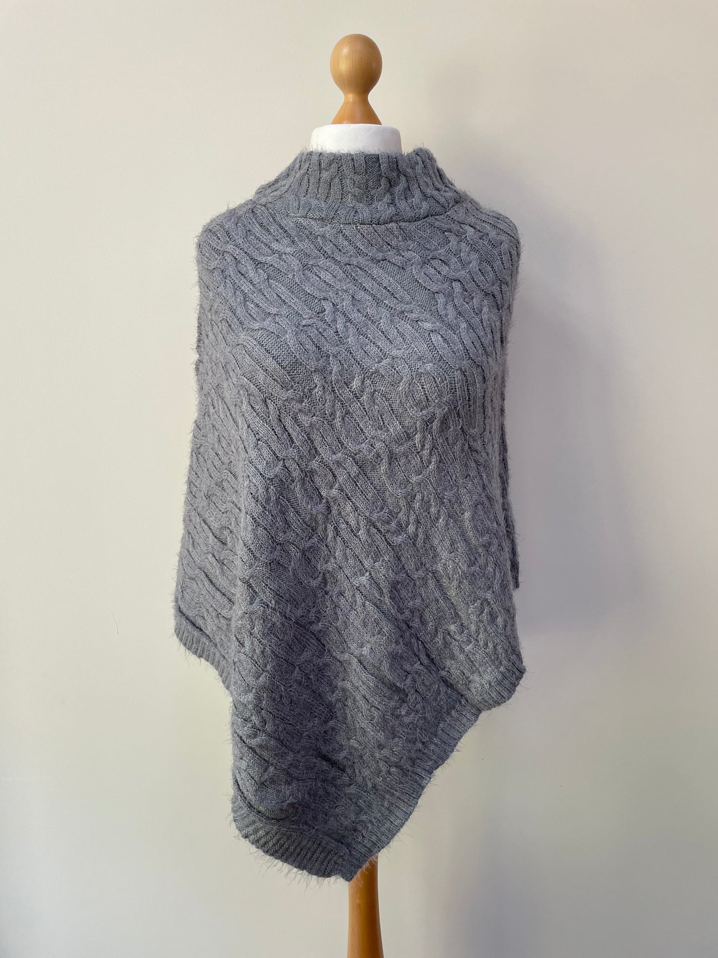 Winter Grey Poncho