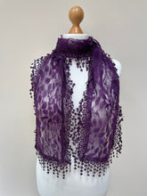 Load image into Gallery viewer, Autumn Summer Winter Purple Lace Scarf
