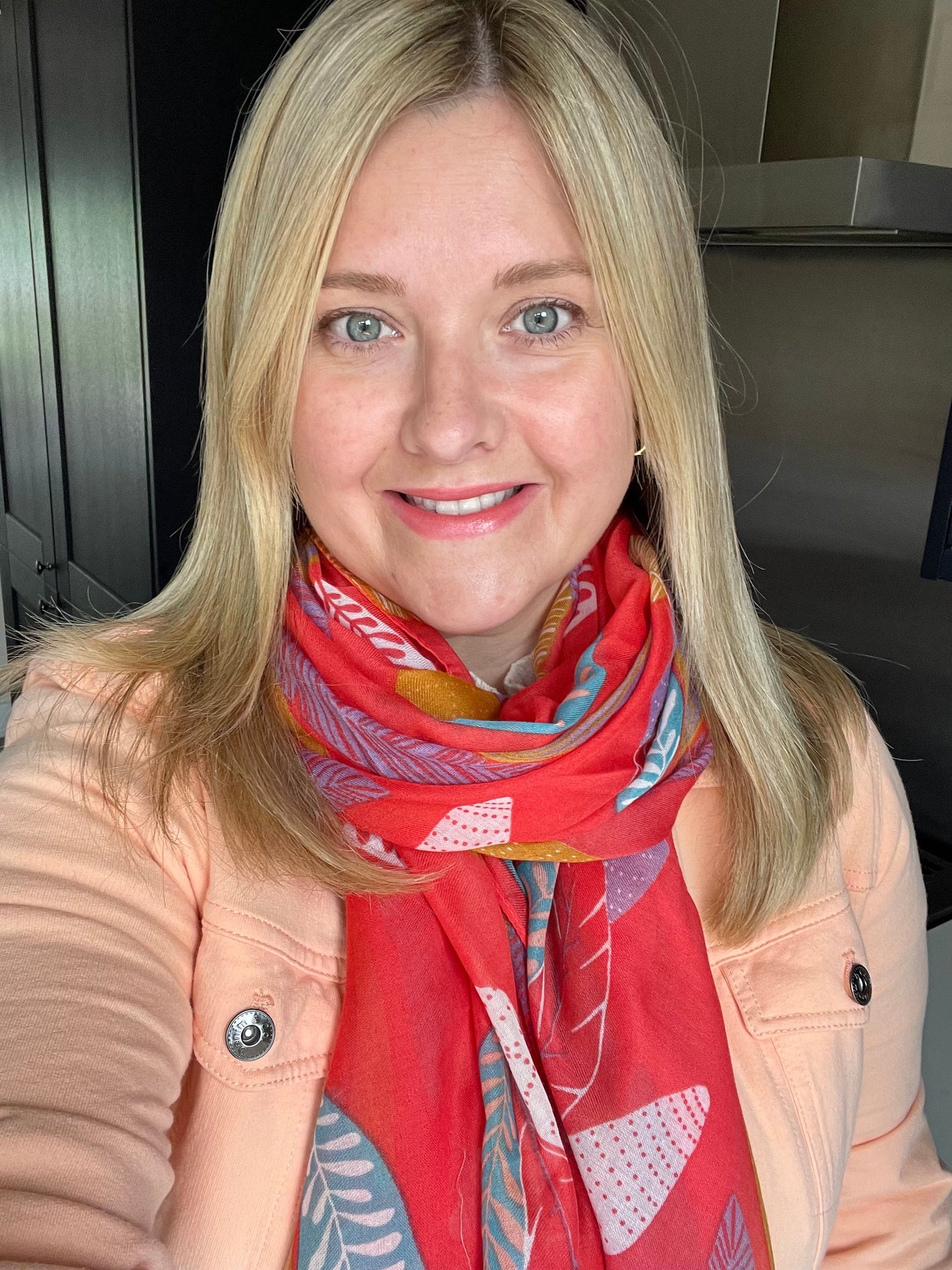 Spring and Autumn Coral Leaves Scarf