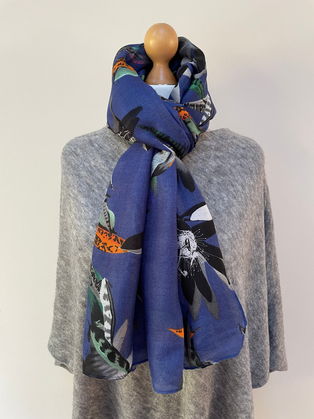 Blue Feathers Scarf
