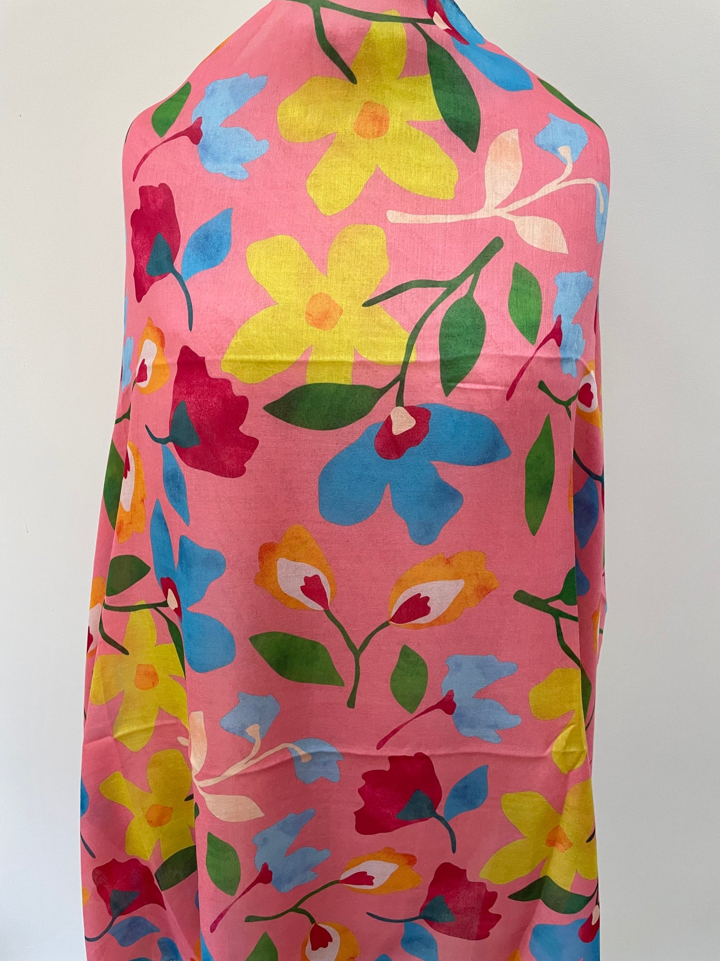 Spring Pink Floral Scarf