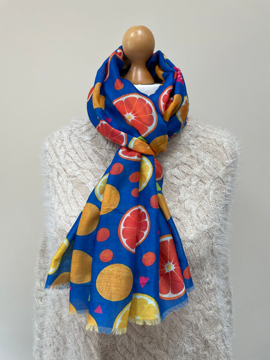 Blue Fruity Scarf