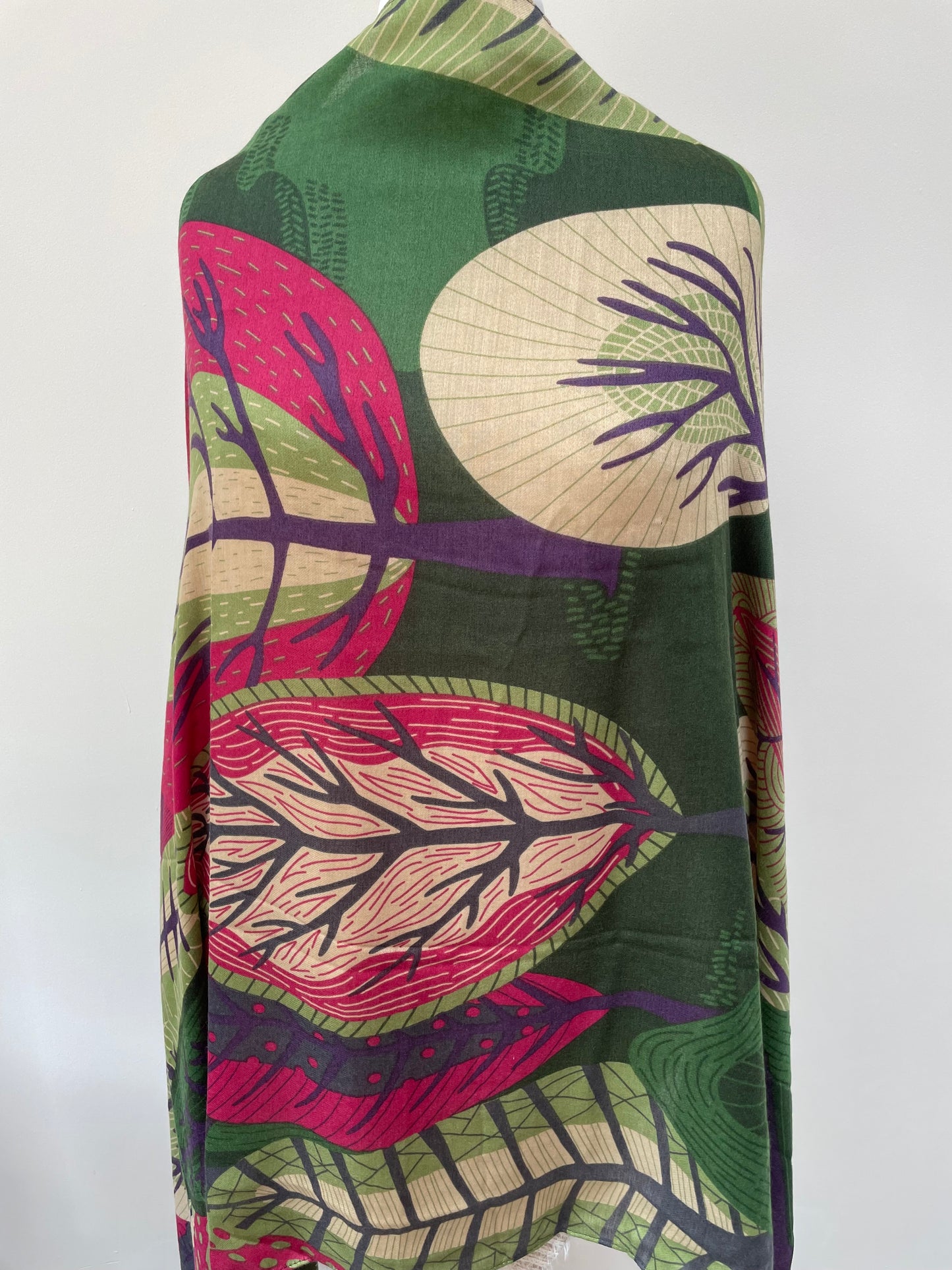 Green Purple Pink Tree Scarf