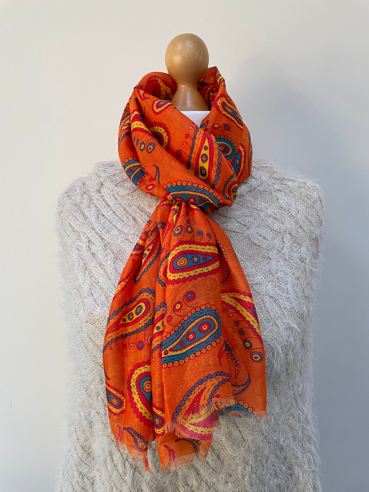 Autumn Paisley Print Scarf