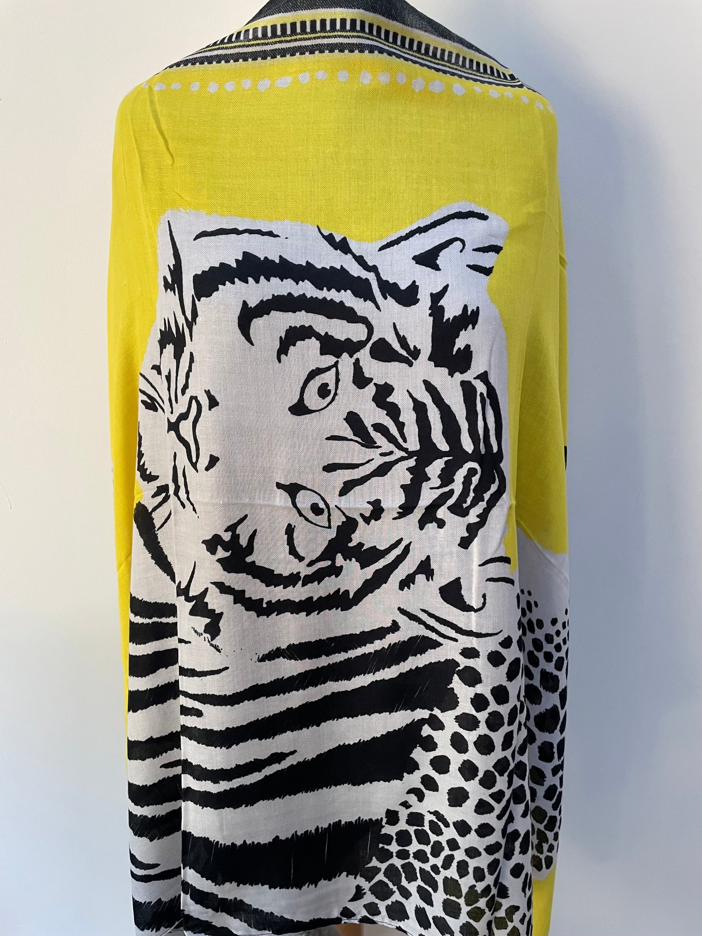 Winter Yellow Tiger and Leopards Scarf