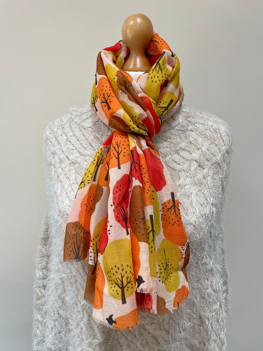 Autumn Orange Tree Scarf