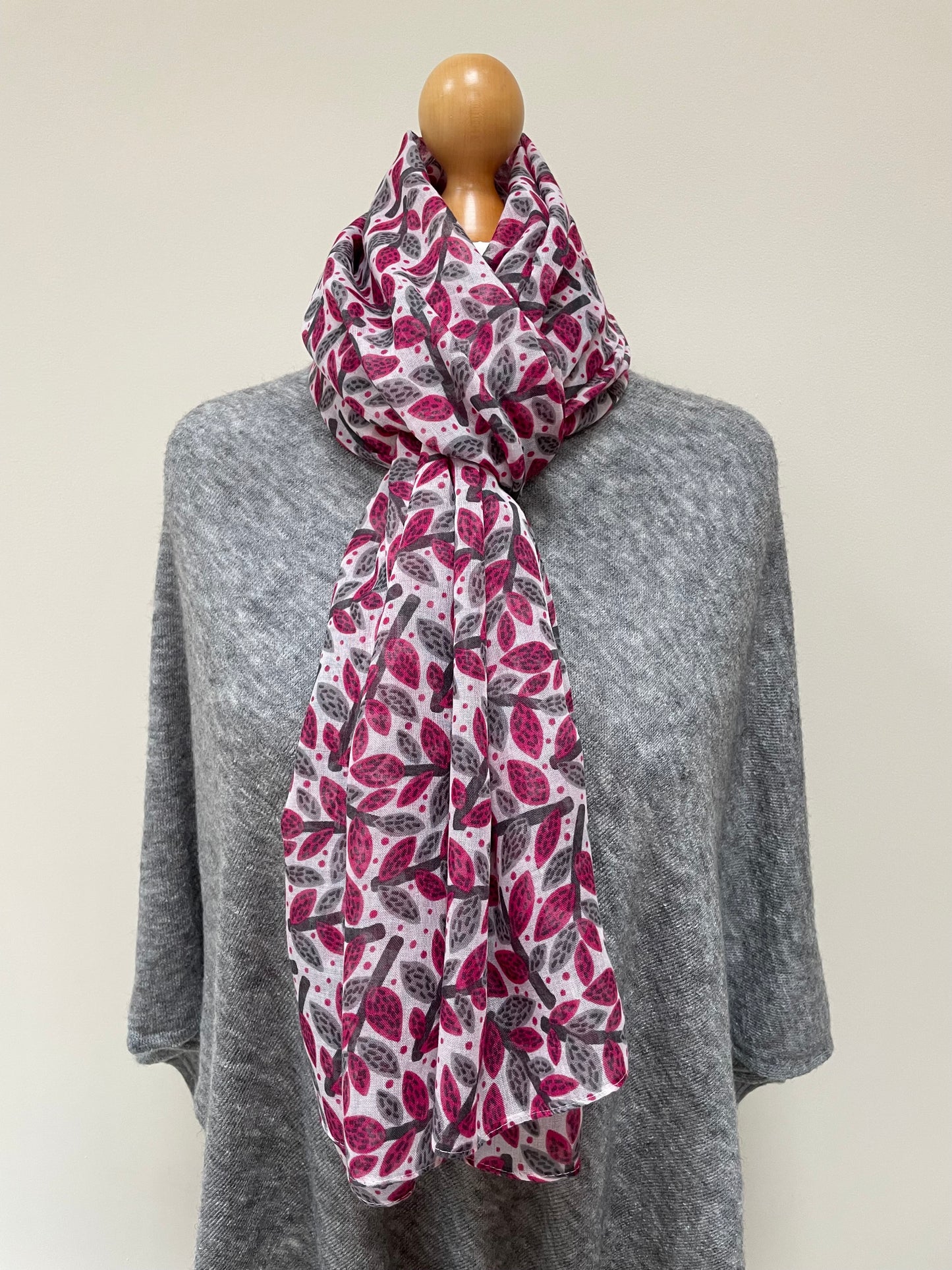 Summer and Winter Raspberry Leaves Scarf