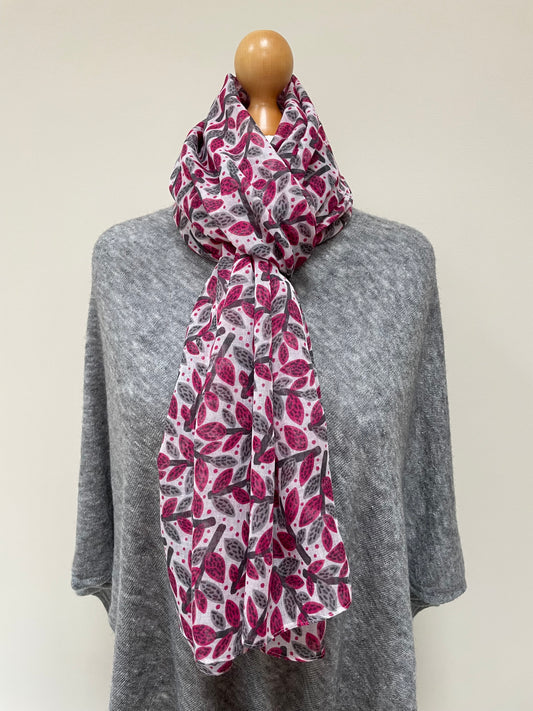Summer and Winter Raspberry Leaves Scarf