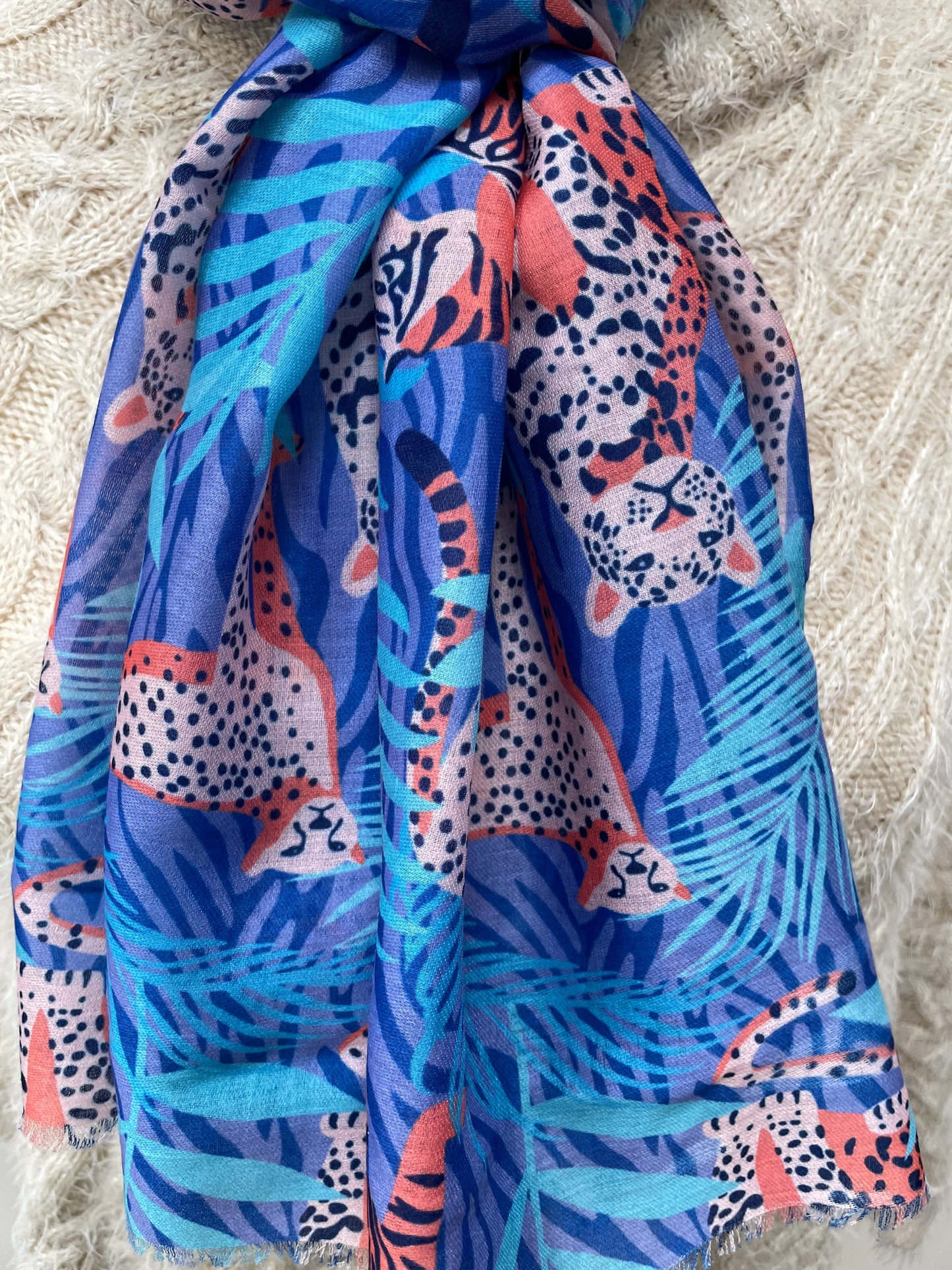 Spring Leopard and Tiger Print Scarf