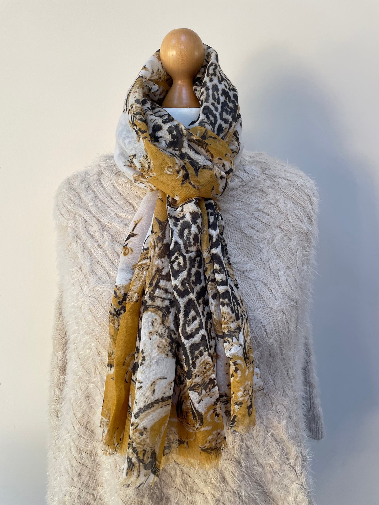 Autumn Gold Leopard Scarf