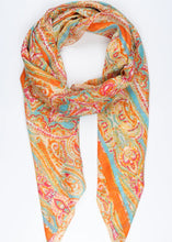 Load image into Gallery viewer, Spring Ornate Paisley Print Cotton Scarf
