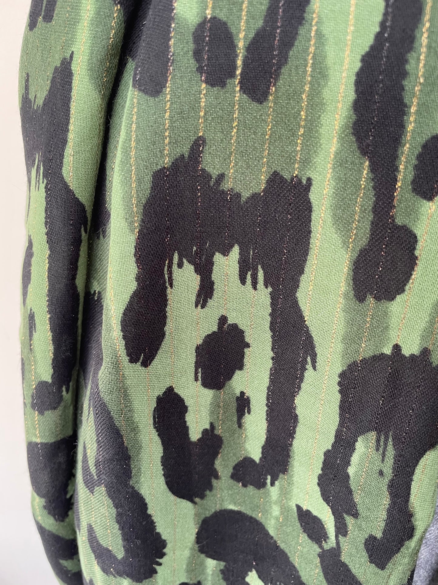 Green and Black Leopard Scarf