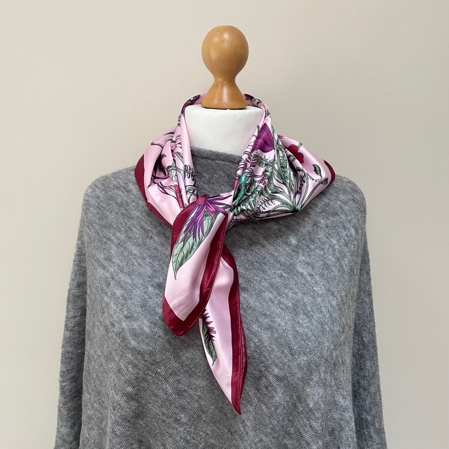 Summer Pink Flowers Square Scarf