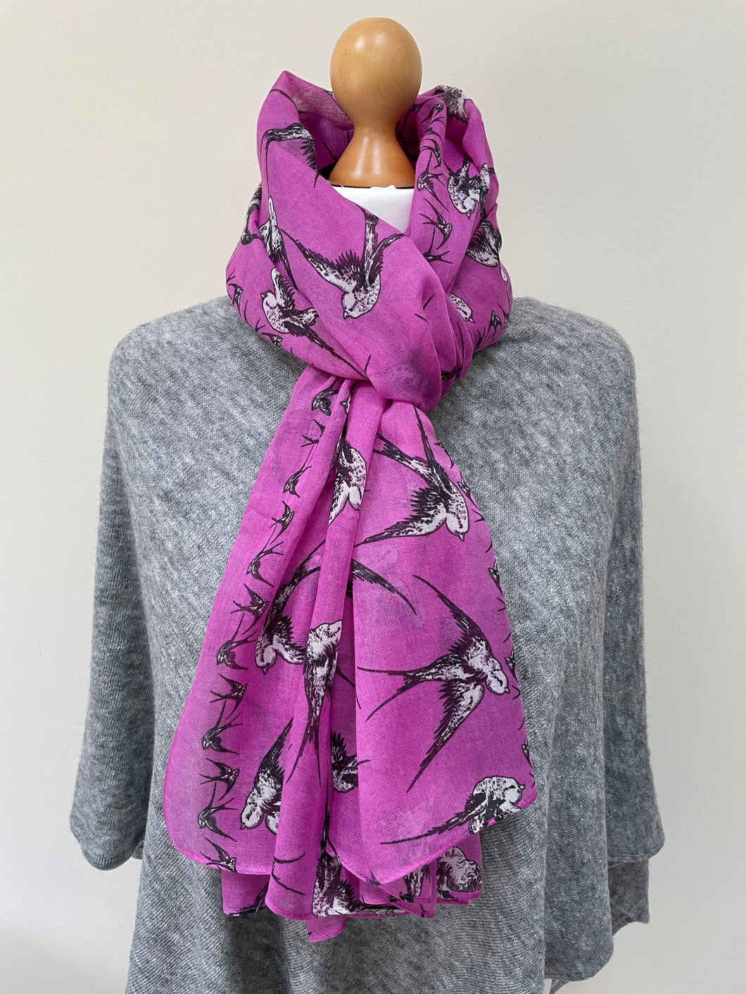 Summer and Winter Purple Swallow Scarf