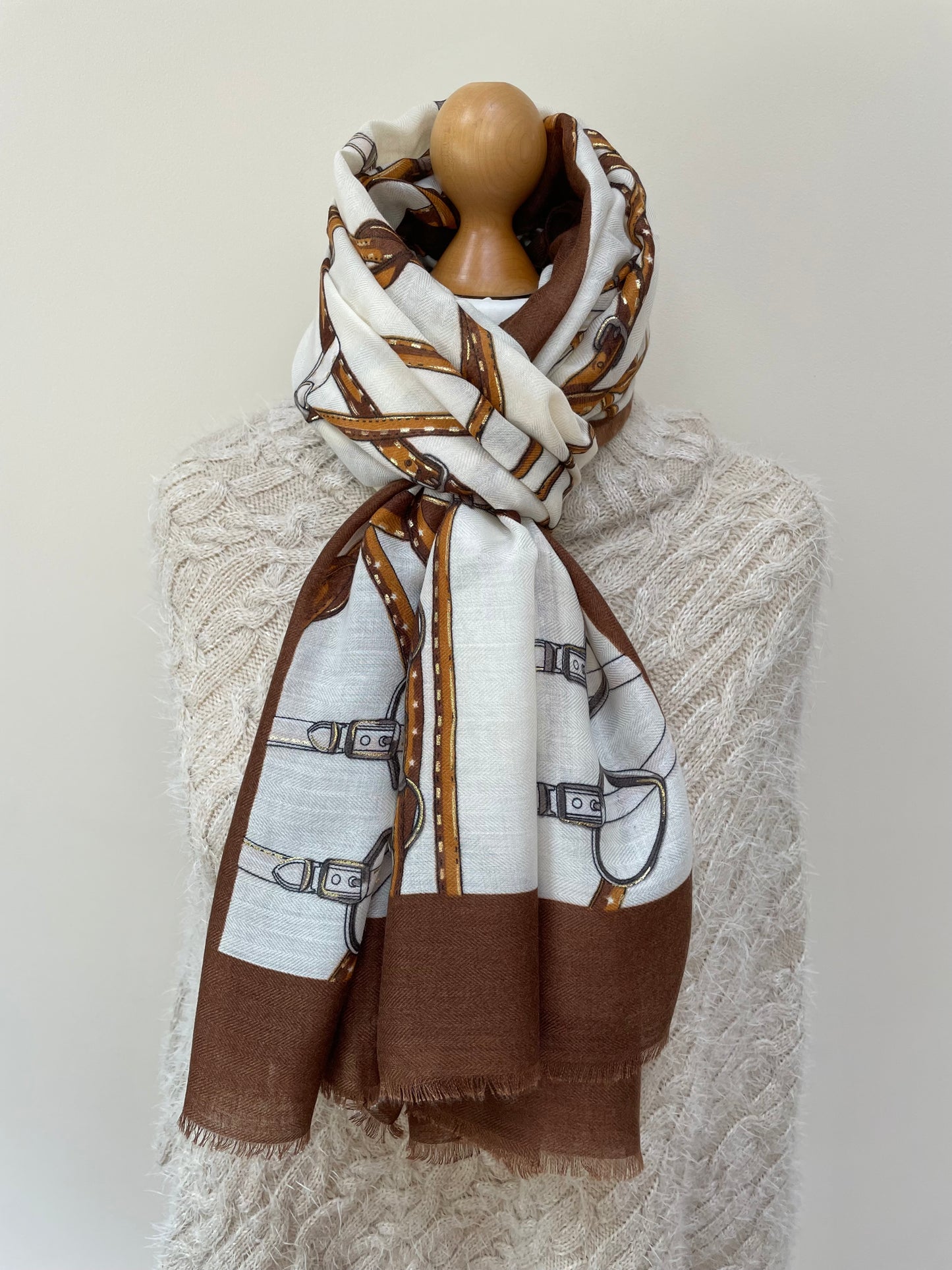 Spring and Autumn Brown Belts Scarf