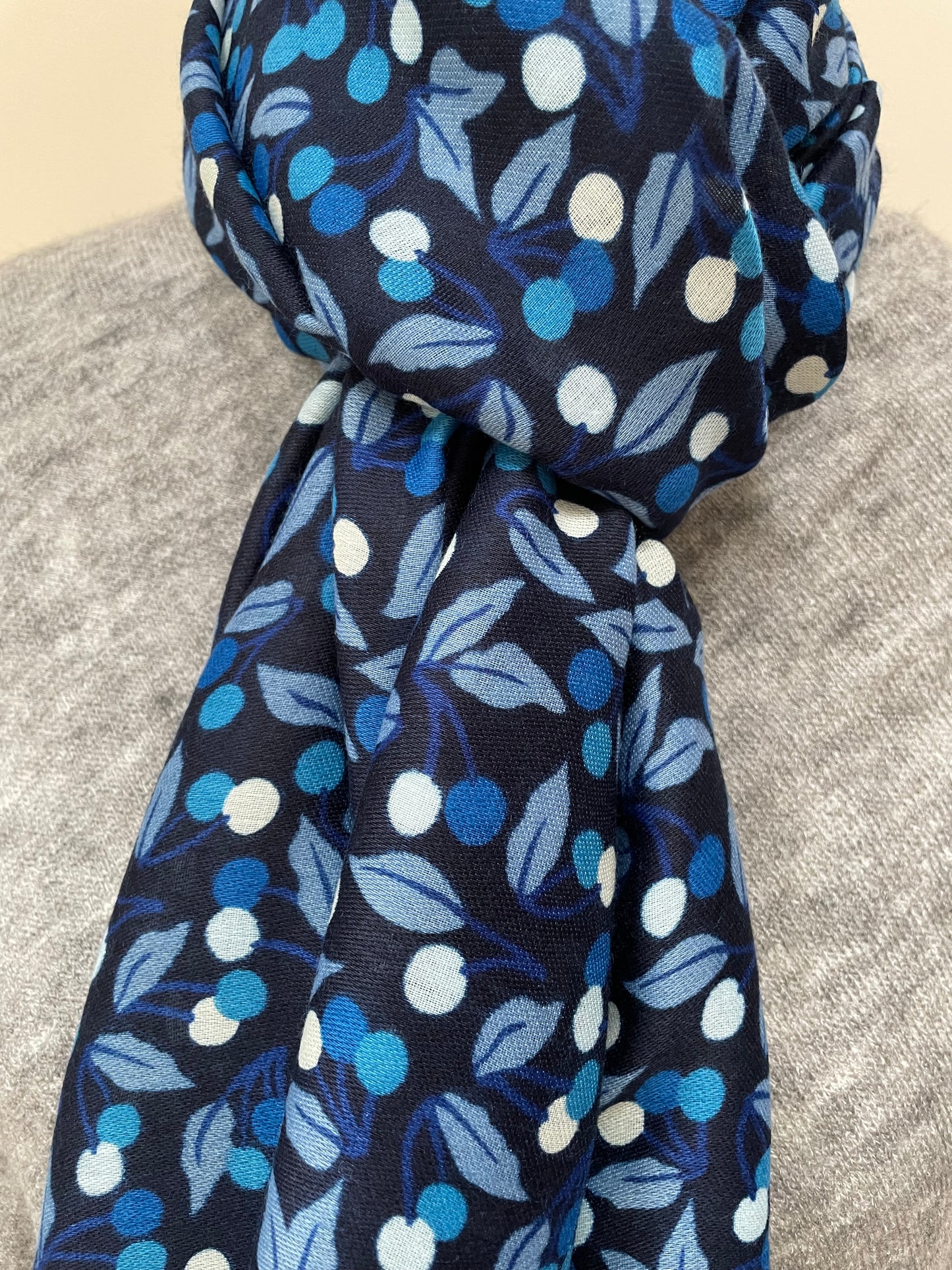 Winter Blue Little Berries Scarf