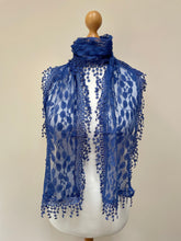 Load image into Gallery viewer, Summer Blue Lace Scarf
