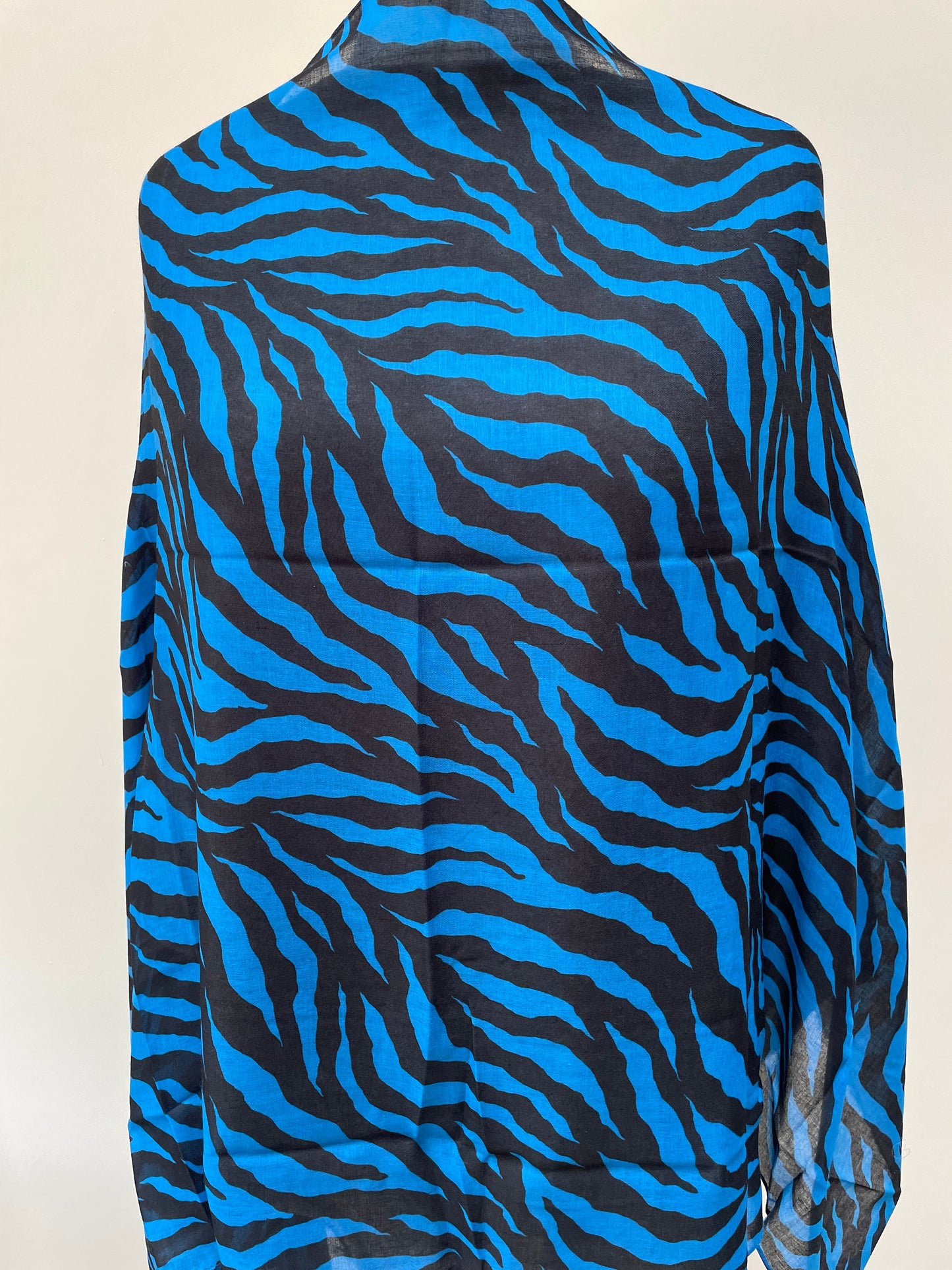 Winter Blue Zebra Print Scarf