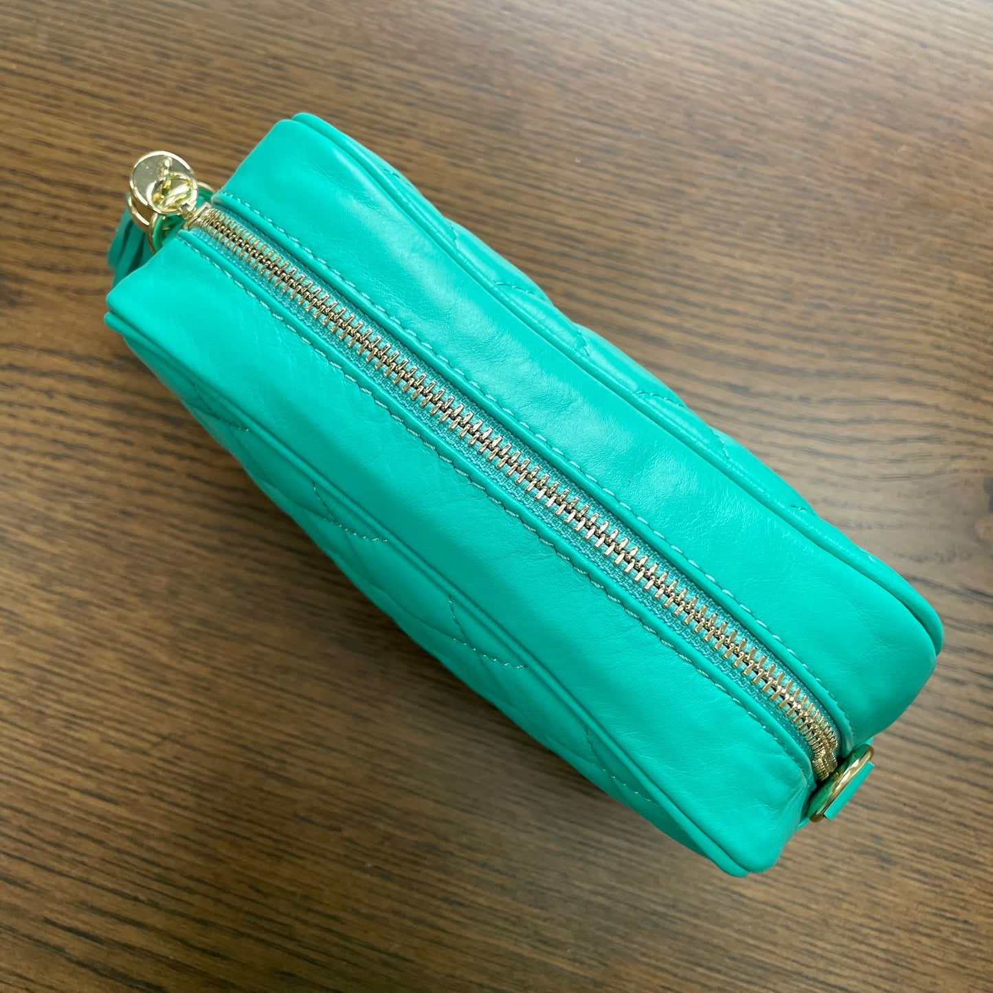 Spring Aqua Leather Camera Bag